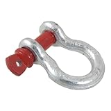 uxcell シャックル　ボウシャックルフック　シャックル　コッターピン付き　船具工業　2t 4409ポンド　シルバートーン　レッド