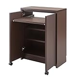 【アルミ枠カウンター下収納】　デスク　幅60cm　（ダークブラウン色）