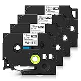 ブラザー テープ TZe-241 白地黒文字 4個セット 幅さ18mm 長さ8m ピータッチキューブ機種対応 P-touch 互換品 ラミネート テープカートリッジ