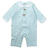 《春秋対応》(日本製) Pample Mousse(パンプルムース) ニット接結ドット柄衿付カバーオール 60cm/SA NO.DP-81509