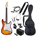 Photogenic フォトジェニック エレキギター 初心者入門 ビギナーセット STタイプ チェリーサンバースト ST-180/CS [ソフトケース/シールド/ミニアンプ/チューナー/ヘッドフォン/ストラップ/ピック/ピックケース/クロス/調整用レンチ付属]