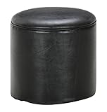 不二貿易 PU Storage Ottoman (収納 スツール) ブラック 72845