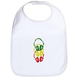 CafePress Rastafarian Color Stencil Style Headphones Bib - Standard Cloud White by CafePress