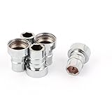 uxcell　水タップコネクタ　蛇口継手　メタル　シルバートーン　メススレッド　ファスナー　5個