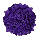 バラ 造花 50本 cnomg 直径8cm 母の日 プロポーズ 結婚式 誕生日 お祝い 演出にローズ 装飾 DIY材料 (ダークパープル)