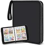 トレーディングカード アルバム ゲームカードホルダー トレーディングカード バインダー 4ポケット 黒 トレーディングカード 収納 大容量 防水 防塵 400枚 カードコレクション ファイル フォトアルバム