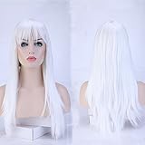 Eremi（TM）女性の23 "ロングストレートホワイト全頭ウィッグ合成高耐熱ヘアウィッグ