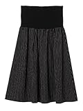 Angeliebe エンジェリーベ マタニティ フィット ストレッチ ストライプ スカート 産前 産後 対応 妊婦服 9号 ブラック × オフ 20761 20761220