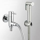 AZOS 壁付 清潔 便利 ハンディおしり洗浄器 ウォシュレット水栓 壁付バスルーム・トイレ用蛇口 シャワーヘッド クロームメッキ表面処理 単一冷蛇口 FXQ013