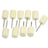 uxcell フェルトバフ フェルト　ボッブ　ポリッシュ　ツール　3mm　シャンク　16mm　ソフト　シリンダー　10本いり