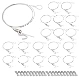 East Leaf ピクチャーレール ワイヤー フック 絵画 壁掛け 金具 (1.5m 20個セット)