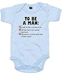 (トゥ　ビー　ア　マン　チェックリスト) To Be A Man Checklist, プリント　ベビースーツ - ライト　ブルー/黒/赤/赤 6-12 ヶ月