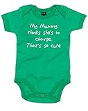 (私のママは、全て任されてると思ってます。) My Mummy Thinks She's In Charge, プリント　ベビースーツ - グリーン/白 0-3 ヶ月