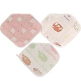 UEK ガーゼハンカチ ベビーハンカチ 6重ガーゼ ループ付 綿 フェイスタオル 子供 ハンドタオル セット 3枚入