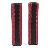 uxcell 安全シートベルトカバー ナイロン スポンジ 21 x 6 x 2cm レッド ブラック 2個入り
