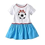 fenleo Toddler幼児女児ドレスサッカーロシア世界印刷Cup RomperドレスOutfit 6M ホワイト
