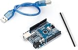 YMS PARTS 【2個入】Arduino用UNOボード V3.0 5V 16Mhz V3.0 (本体＋USBケーブルセット) (2)