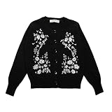 Vmasterstroke ベビー服 カーディガン キッズ 女の子 長袖 コート ニット セーター 子供服 刺繍 丸首 ジュニア コットン 七五三 幼稚園 入学式 卒業式 ブラック