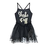 Allouli ガールズノースリーブフリルチュールブレースバレエダンスドレス