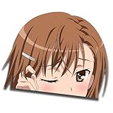 EARLFAMILY 13cm 御坂美琴 窓覗アニメ 車 ステッカー ステッカー おもしろい防水シール 車飾