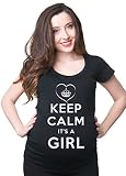 マタニティTシャツKeep Calm It 's A Girl妊娠Top US サイズ: 3L カラー: ブラック