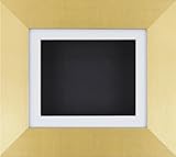 BabyRice Deepボックス表示フレームfor 2d 3d ArtオブジェクトMedal Keepsake Baby Casts 1st Bootees花Brushedゴールド/ホワイトマウント