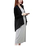 （Pink17°） ノースリーブ ロング ワンピースと カーディガンセット授乳口付き マタニティ ウエア (M, グレー)