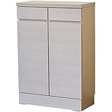 ライフスタイリングショップ キャビネット 窓下収納 幅61cm 木製 薄型 引出付 オフホワイト DL-611OWH