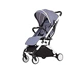 多機能プッシュチェア軽量折りたたみ四輪車サンシェード車ショックプルーフフォーシーズンズトラベルエッセンシャル傘車アルミ合金フレーム（グレー）