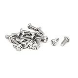 uxcell トルクスタンパースクリュー ボタンヘッド タンパーねじ 5ローブ 304ステンレス鋼 20本入り M4x10mm