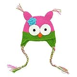 vibola Kids Warm Owls動物ハットニットビーニー秋冬の width:23cm,height:17cm グリーン 445