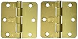Stanley Hardware RD741 3" X 3" Round Corner 1/4" Radius Residential Hinge in Satin Brass [並行輸入品]