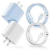タイプc 充電器 type-c iPhone17 / iPhone16 / iPhone15 充電器 20W PD 急速充電器 [2個セット・MFi認証・PSE認証済] C to C ケーブル 2M2本 純正品質 タイプｃ電源アダプ iPhone17/16/15 iPad Air Galaxy Sony 各種機器対応(ブルー+ホワイト)