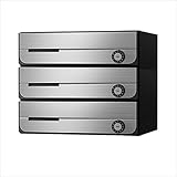 ナスタ　集合住宅用ポスト　前入前出タイプ　戸数3　KS-MB3202PU-3　防滴タイプ ステンレスヘアーライン　静音大型ダイヤル錠（L）