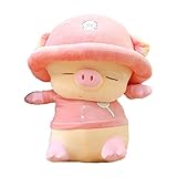 ins Lovely Cartoon CuteシミュレーションPiggy Stuffed Animals 3d Pom Plush LumbarソフトHugging図Bolsterベッドクッション保育