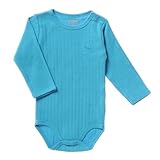 デンマークの子供服ブランド FIXONII オーガニックコットン 長袖 ボディスーツ 綿１００％ ブルー 80ｃｍ