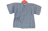 子供甚平 遠州しじら織 綿素材 ひのき素材 (S, 水色,1～2歳用,90㎝)