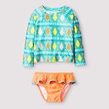 cat&jack ラッシュ＆パンツ　トライバル　アクア＆オレンジ　セットアップ インポート　女の子　子供用　水着 (4T(4歳)) [並行輸入品]