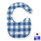 ★日本製★スタイ単品色々 Cタイプ 新生児 (チェックブルー)