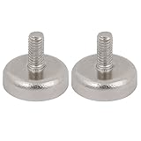 uxcell 磁石 丸型 ネオジム オスねじM4x9mm 直径16mm 5.5kg シルバートーン 2枚入り