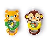 Set of 2 :新しい。Bright Starts – ShakinサファリRattles – The Monkey and Tiger Rattles are perfect for littl