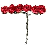 12本入りセット ペーパーローズ バラの造花 ミニローズ 薔薇 アートフラワー　造花花束 人工観葉植物 手作りブーケ 装飾品 インテリア