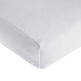TL Care Heavenly Soft Chenille Crib Sheet, White, 28 x 52
