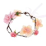 Domybest子供　ベビー　花冠　フラワーヘアバンド　ドレス　ヘアアクセサリー　結婚式　髪飾り 女の子 　キッズ髪飾り ウェディング 披露宴　6色 (D)