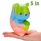 R • Horse KawaiiジャンボSquirrel Squishy Slow Rising Sweet香りつきVentチャームKid Toy手おもちゃStress Reliefおもちゃ、装飾小道