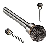 uxcell ダブルカット タングステン カーバイドロータリーファイル15mmヘッド 6mmシャンクボール形状