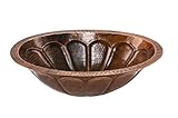 Premier Copper Products LO19FSBDB Oval Sunburst Under Mount Hammered Copper Sink, Oil Rubbed Bronze 