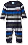 U.S. Polo Assn. Baby Boys' French Terry Romper Blue 3/6 Months [並行輸入品]