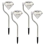 KBook led ソーラーライト ガーデンライト 4個 セット パスライト ソーラー充電 芝生ランプ ダイヤモンド型 おしゃれ 庭、公園、車道などの照明/デコレーション (マルチカラー)