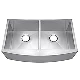 AKDY 33 " x 20 " x 9 "アンダーマウントエプロンダブルBowls Basin 18ゲージハンドメイドステンレススチールFarmhouse Kitchen Sink